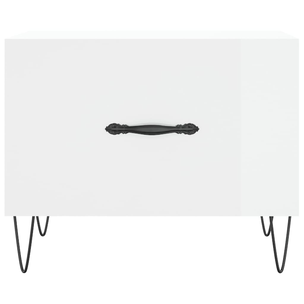 Salontafel 50X50X40 Cm Bewerkt Hout 1 Hoogglans wit