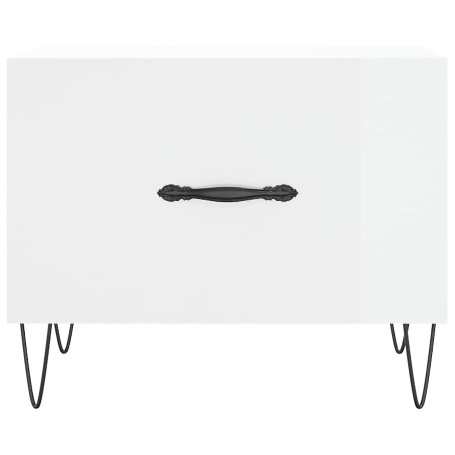 Salontafel 50X50X40 Cm Bewerkt Hout 1 Hoogglans wit