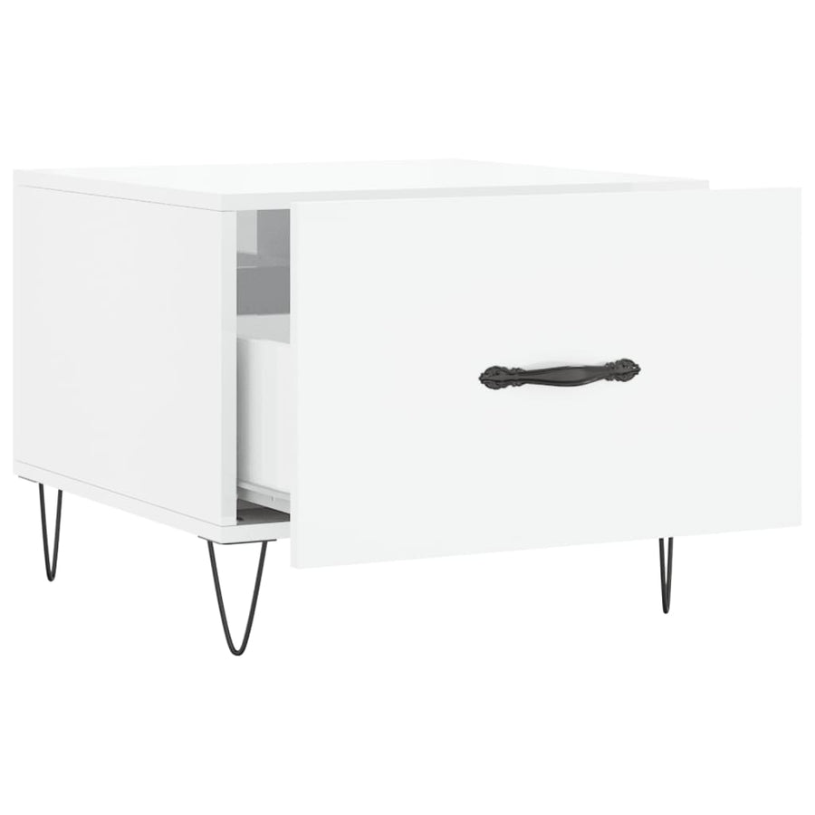 Salontafel 50X50X40 Cm Bewerkt Hout 1 Hoogglans wit