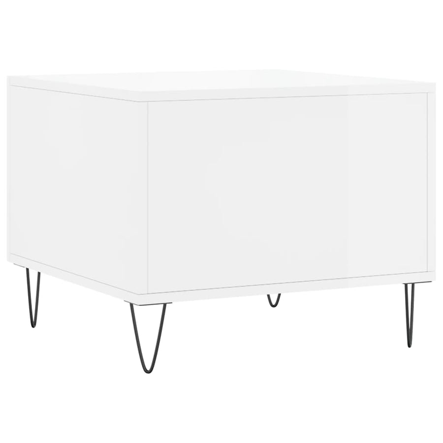 Salontafel 50X50X40 Cm Bewerkt Hout 1 Hoogglans wit