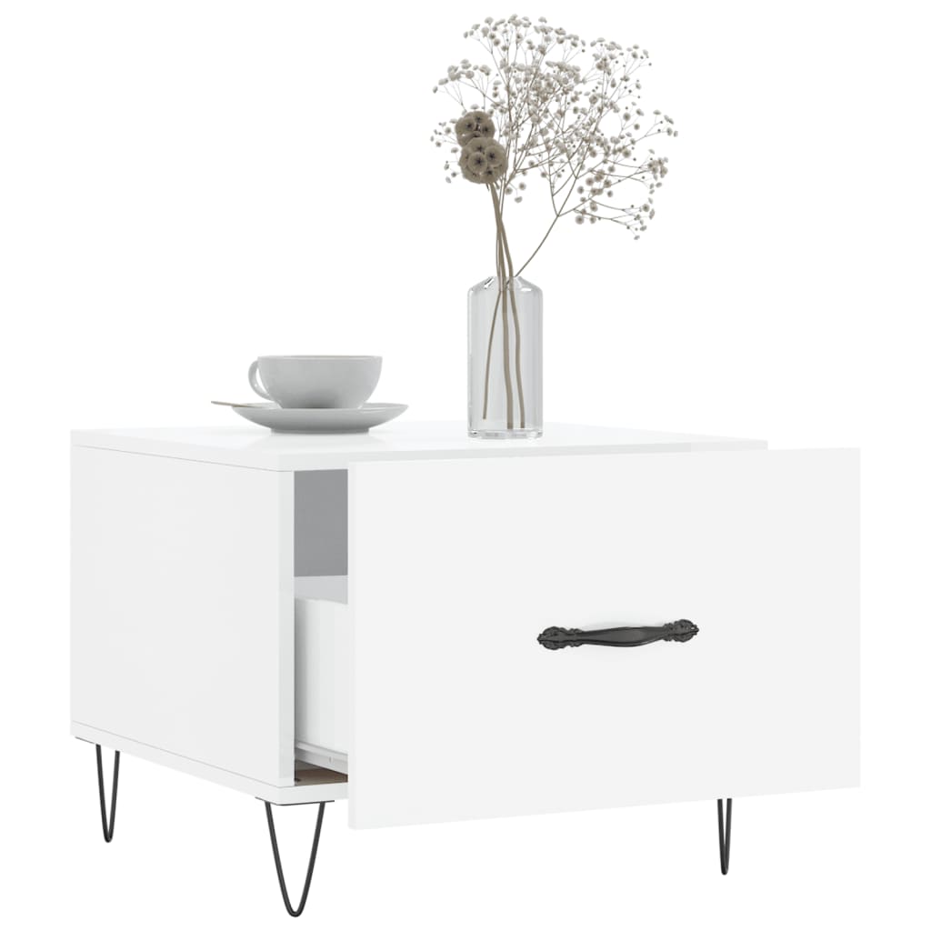 Salontafels 50X50X40 Cm Bewerkt Hout 2 Hoogglans wit