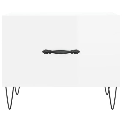 Salontafels 50X50X40 Cm Bewerkt Hout 2 Hoogglans wit