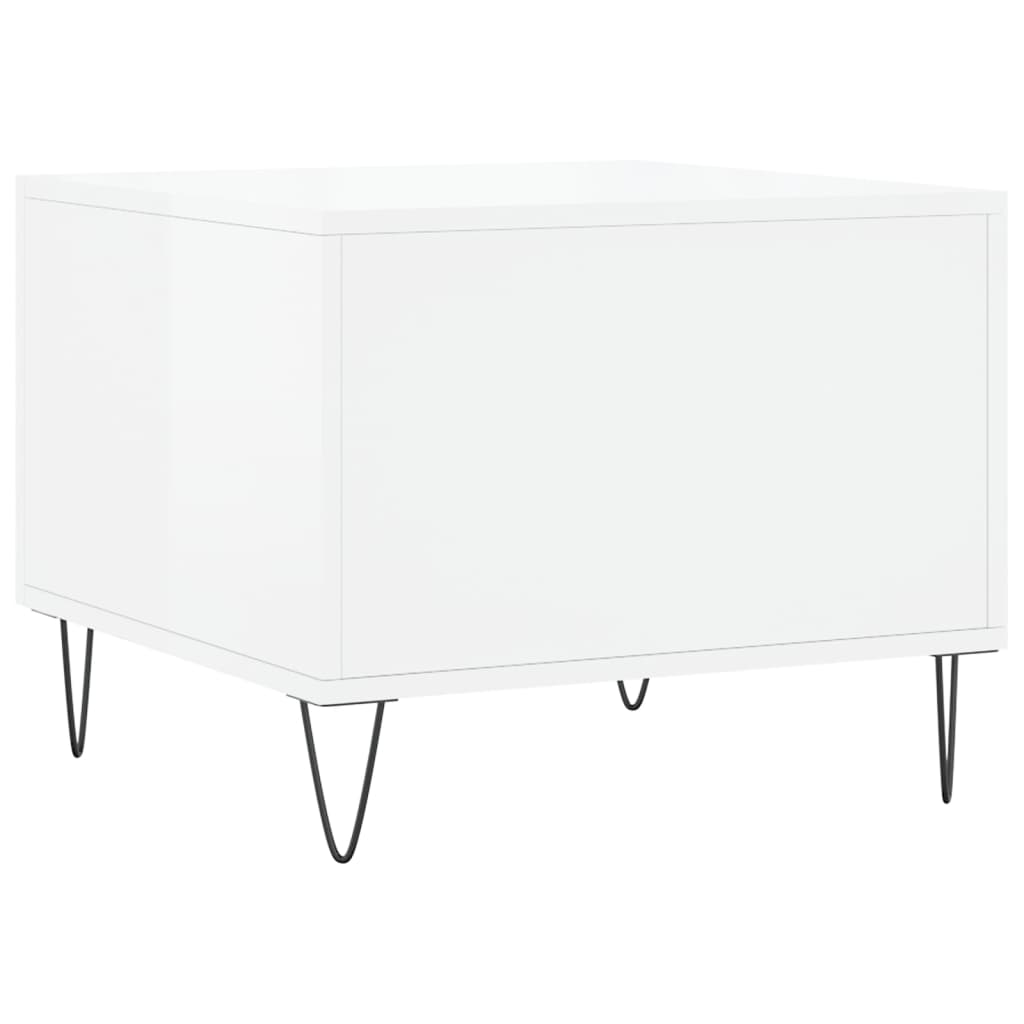 Salontafels 50X50X40 Cm Bewerkt Hout 2 Hoogglans wit