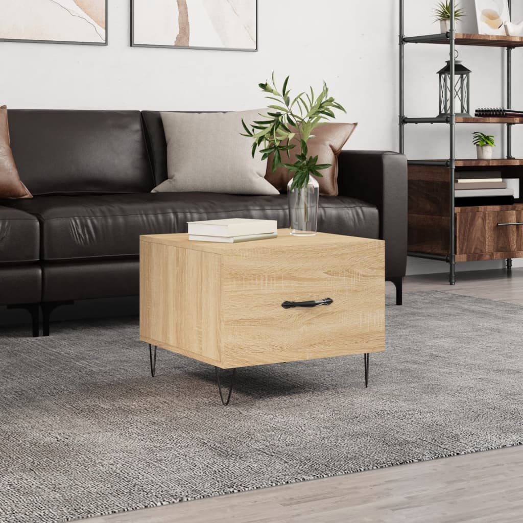 Salontafel 50X50X35 Cm Bewerkt Hout Kleurig 1 Sonoma eiken