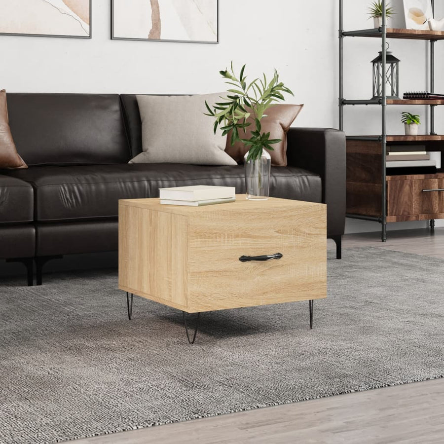 Salontafel 50X50X35 Cm Bewerkt Hout Kleurig 1 Sonoma eiken