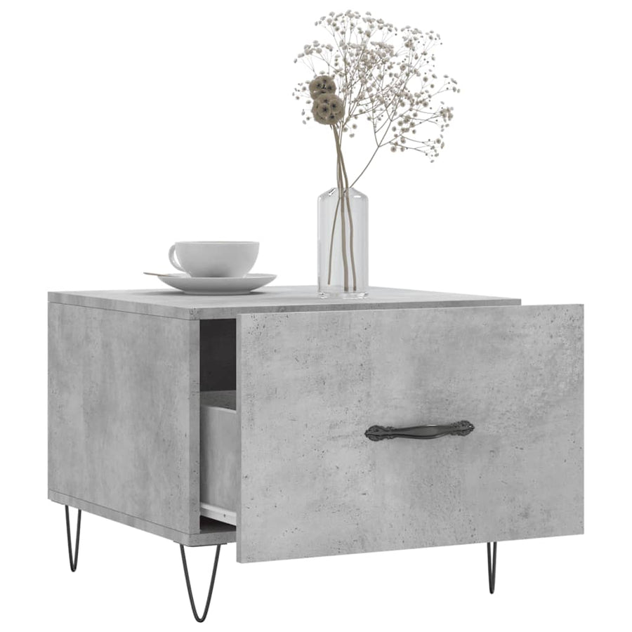 Salontafel 50X50X40 Cm Bewerkt Hout 1 Betongrijs