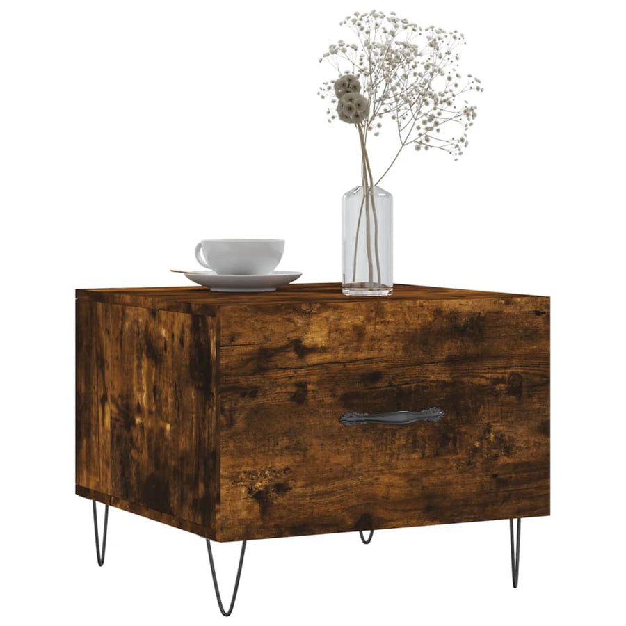 Salontafels 50X50X40 Cm Bewerkt Hout Kleurig 2 Gerookt eiken