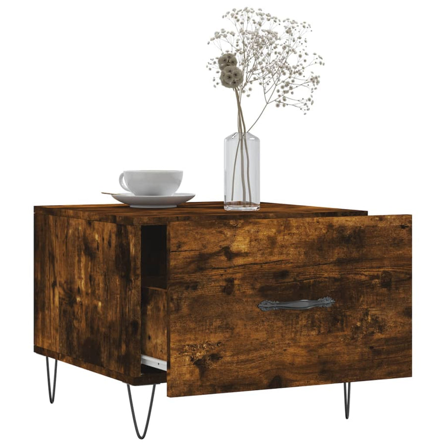 Salontafels 50X50X40 Cm Bewerkt Hout Kleurig 2 Gerookt eiken