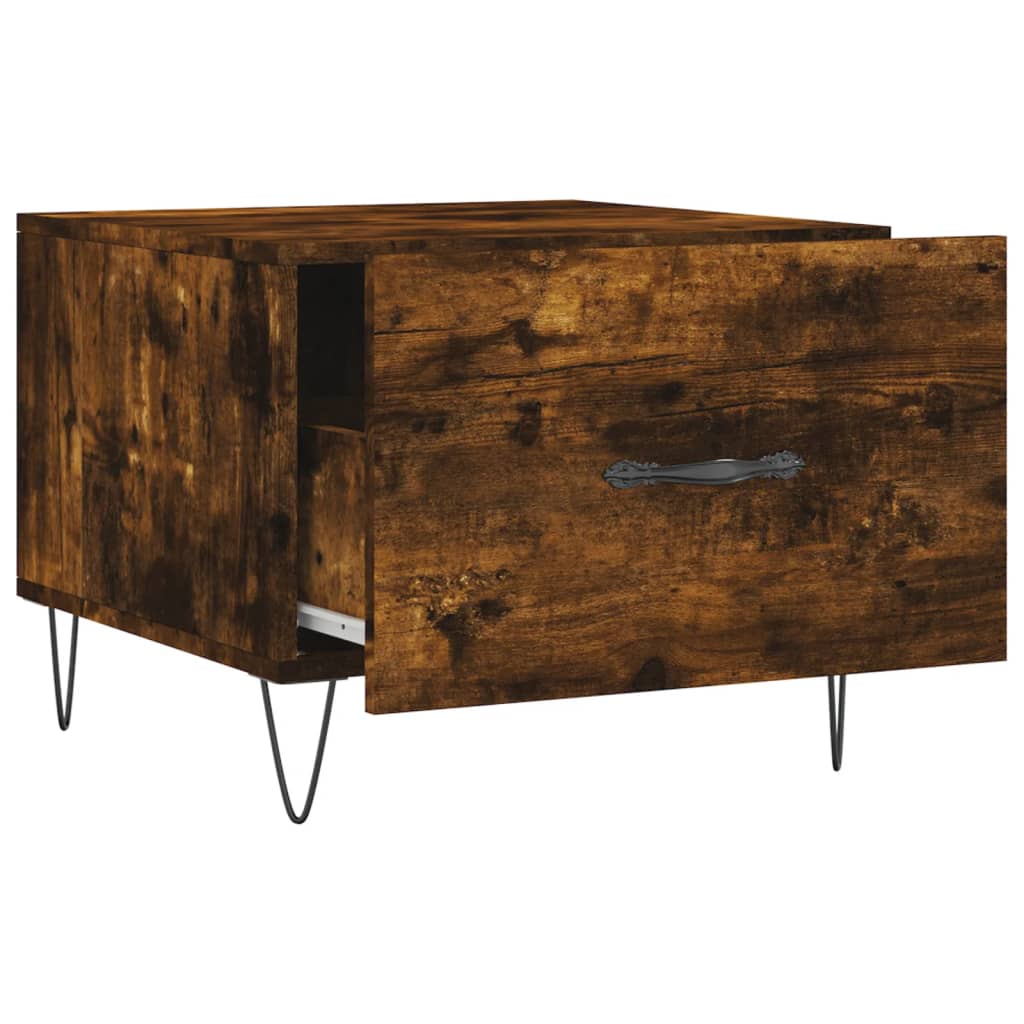 Salontafels 50X50X40 Cm Bewerkt Hout Kleurig 2 Gerookt eiken