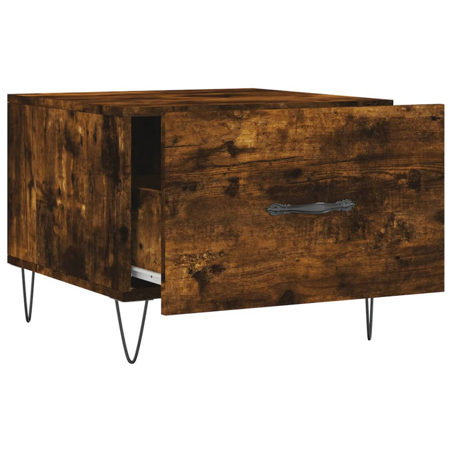 Salontafels 50X50X40 Cm Bewerkt Hout Kleurig 2 Gerookt eiken