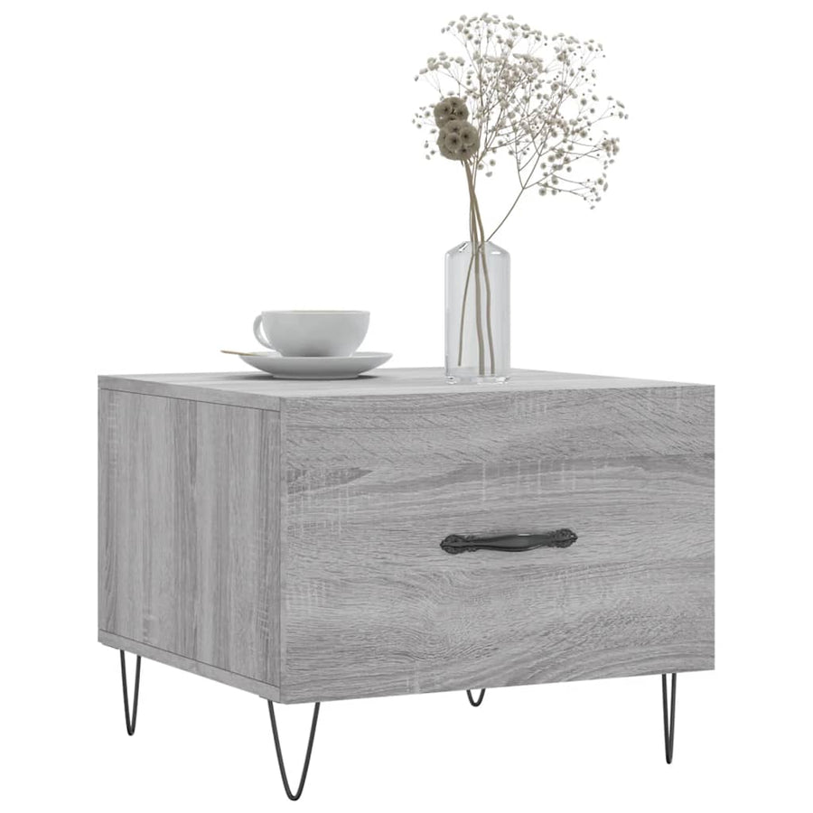 Salontafel 50X50X40 Cm Bewerkt Hout Eiken 1 Grijs sonoma