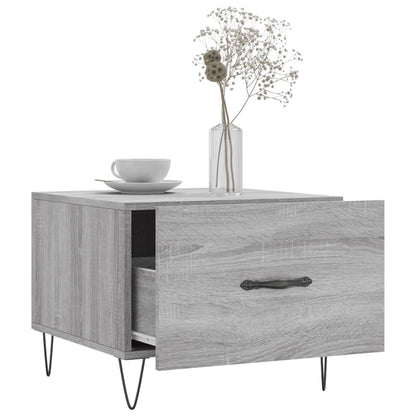 Salontafel 50X50X40 Cm Bewerkt Hout Eiken 1 Grijs sonoma