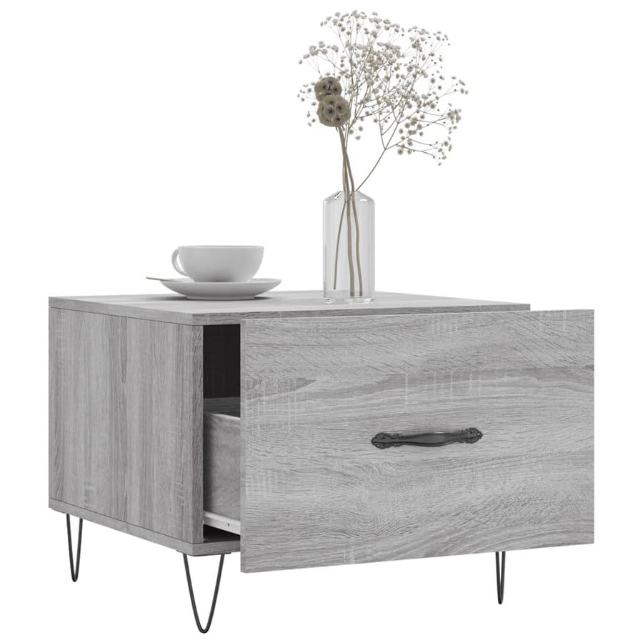 Salontafel 50X50X40 Cm Bewerkt Hout Eiken 1 Grijs sonoma