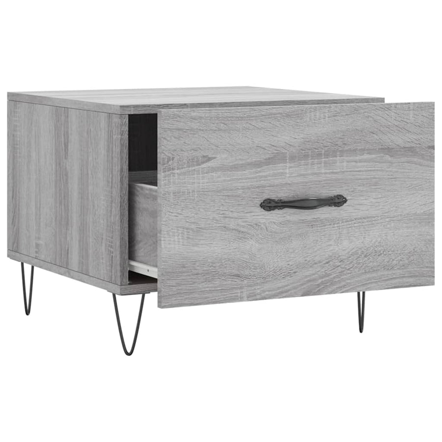 Salontafel 50X50X40 Cm Bewerkt Hout Eiken 1 Grijs sonoma