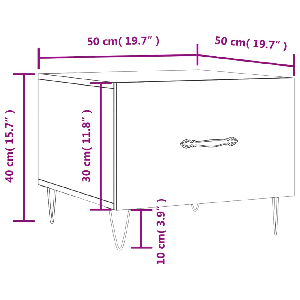 Salontafel 50X50X40 Cm Bewerkt Hout Bruin Eikenkleur 1 Bruineiken