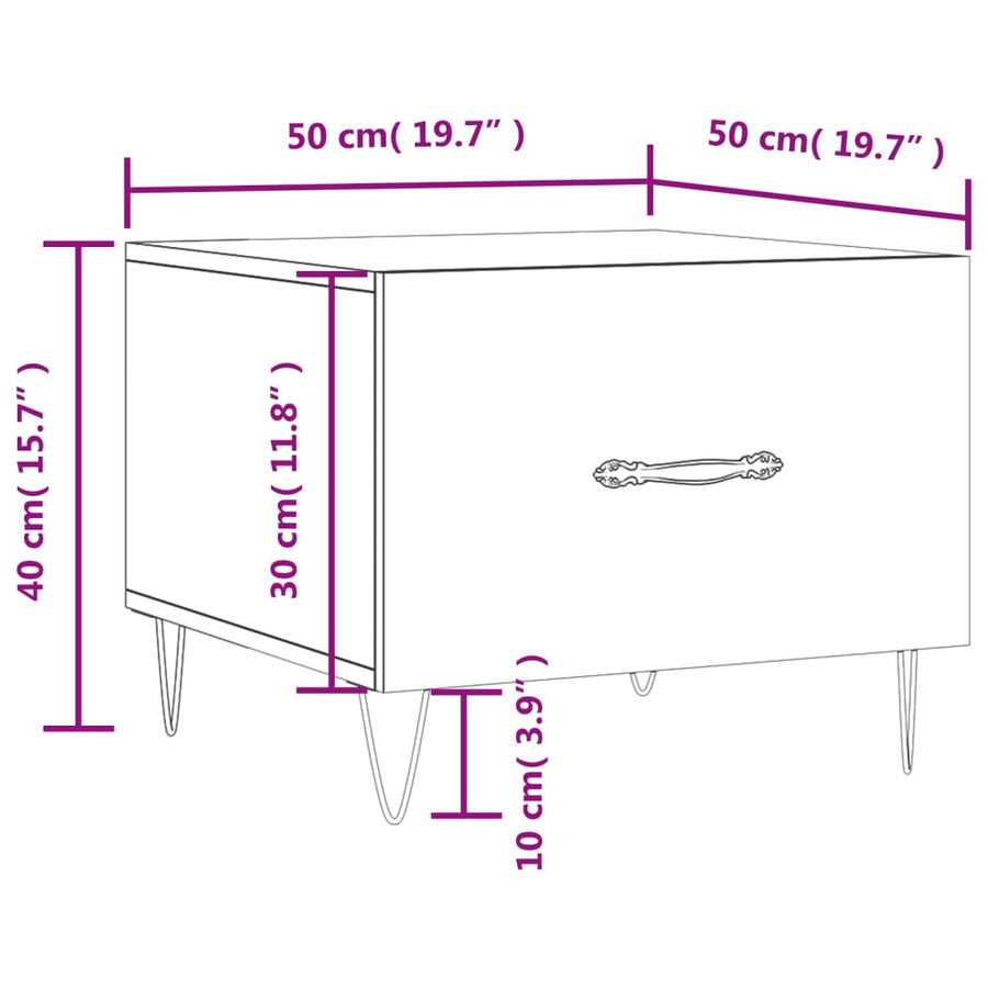 Salontafel 50X50X40 Cm Bewerkt Hout Bruin Eikenkleur 1 Bruineiken