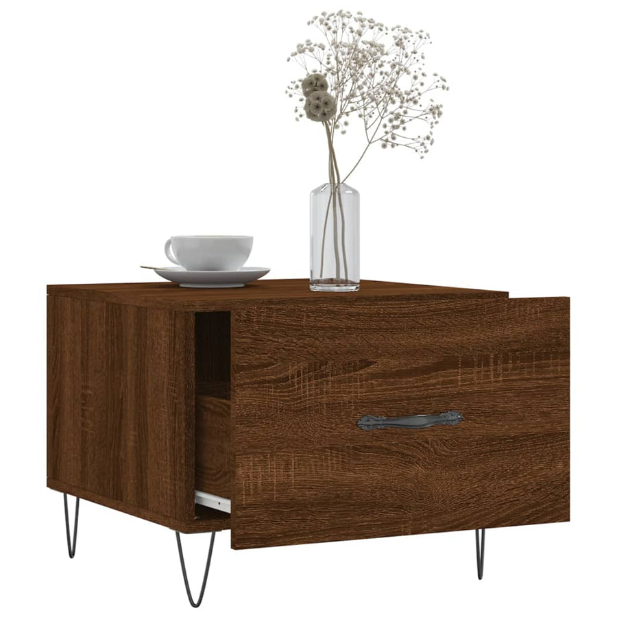 Salontafels 50X50X40 Cm Bewerkt Hout 2 bruin eikenkleur