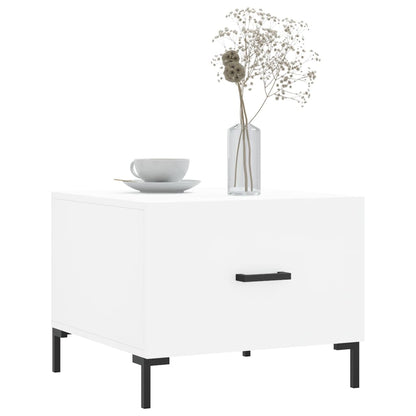 Salontafel 50X50X40 Cm Bewerkt Hout 1 Wit