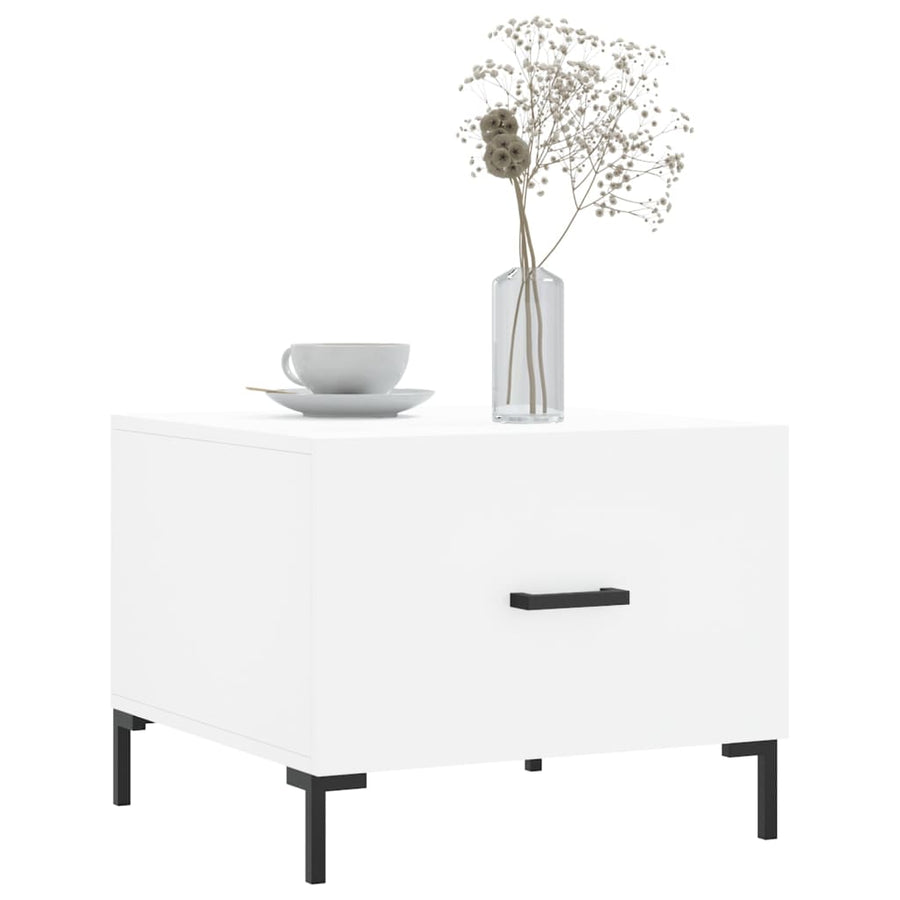 Salontafel 50X50X40 Cm Bewerkt Hout 1 Wit