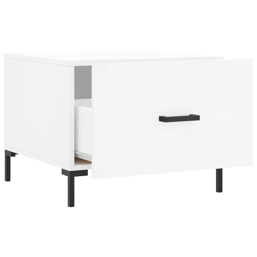 Salontafel 50X50X40 Cm Bewerkt Hout 1 Wit