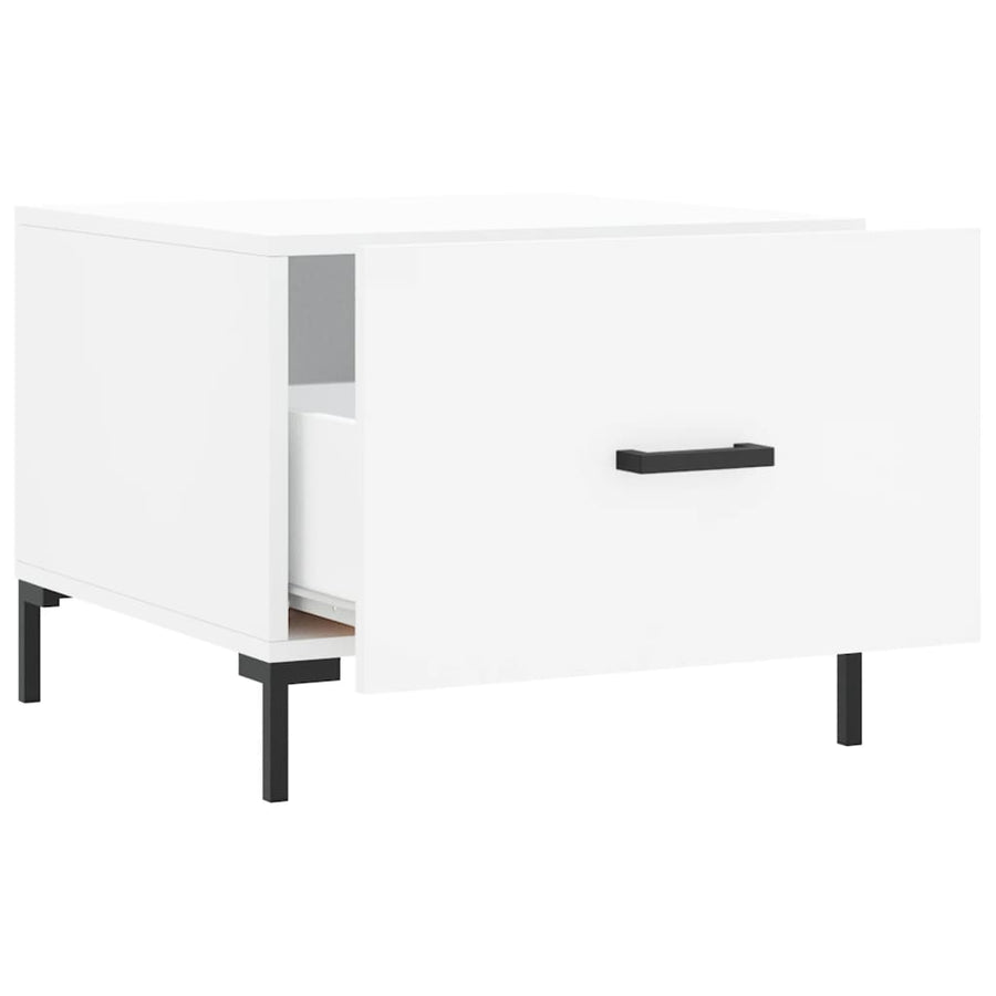 Salontafel 50X50X40 Cm Bewerkt Hout 1 Wit