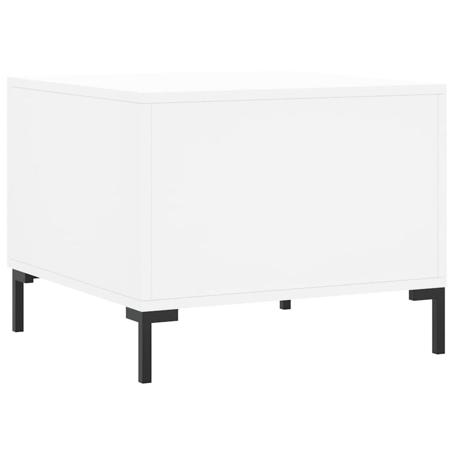 Salontafel 50X50X40 Cm Bewerkt Hout 1 Wit