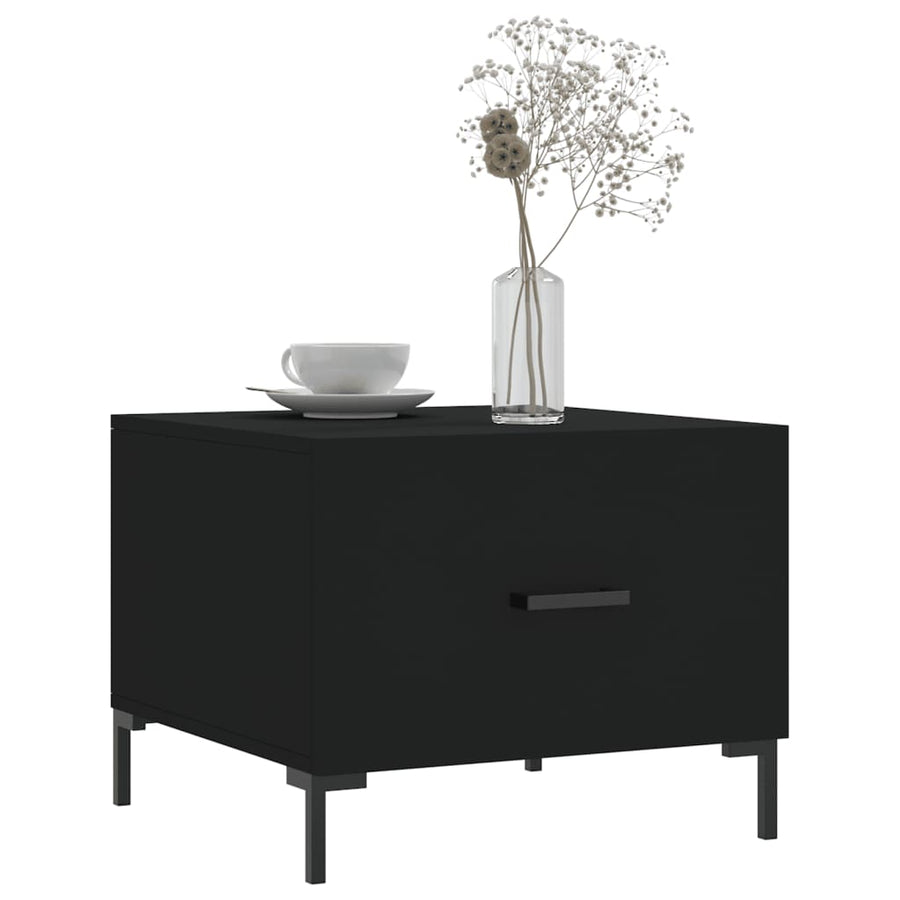 Salontafel 50X50X40 Cm Bewerkt Hout 1 Zwart