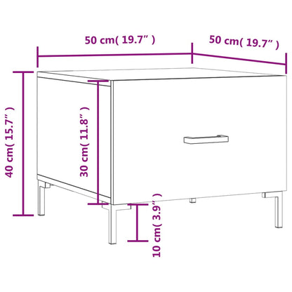 Salontafel 50X50X40 Cm Bewerkt Hout 1 Zwart