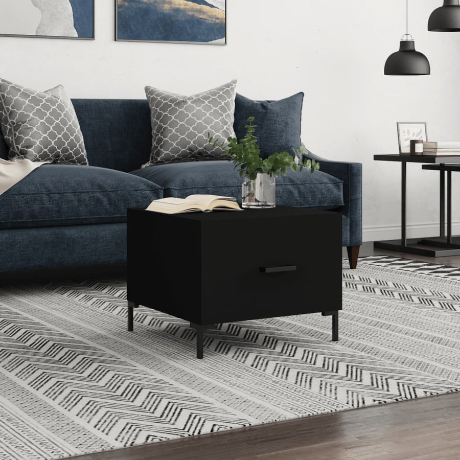 Salontafel 50X50X40 Cm Bewerkt Hout 1 Zwart