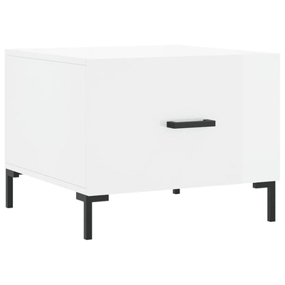 Salontafel 50X50X40 Cm Bewerkt Hout 1 Hoogglans wit