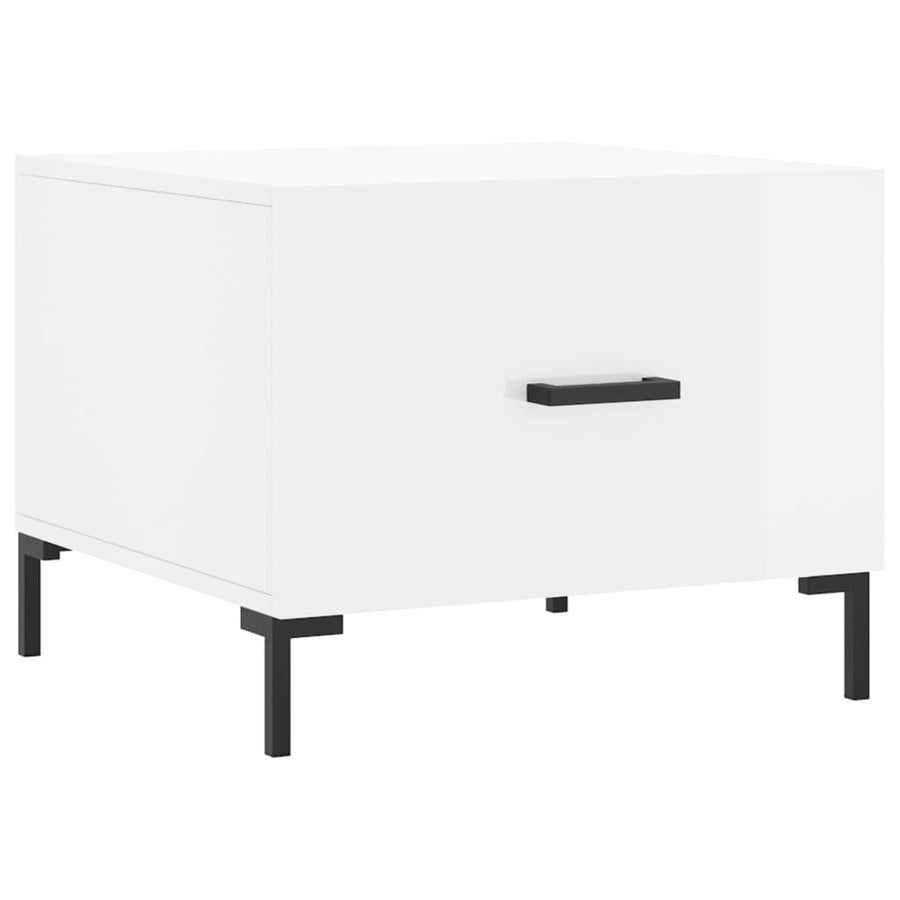 Salontafel 50X50X40 Cm Bewerkt Hout 1 Hoogglans wit