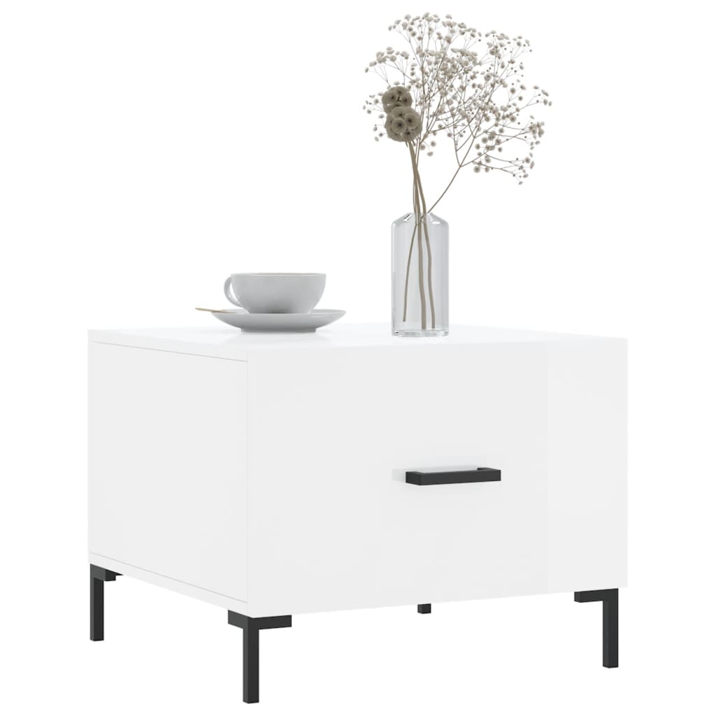 Salontafel 50X50X40 Cm Bewerkt Hout 1 Hoogglans wit