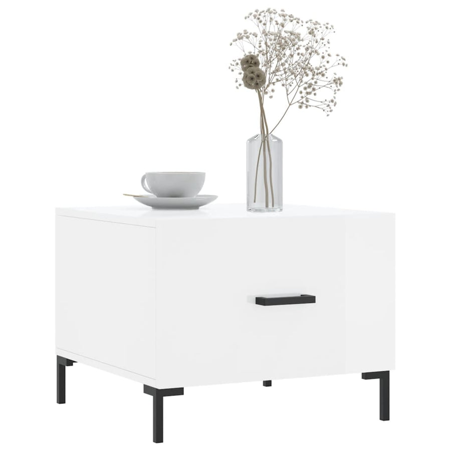 Salontafel 50X50X40 Cm Bewerkt Hout 1 Hoogglans wit