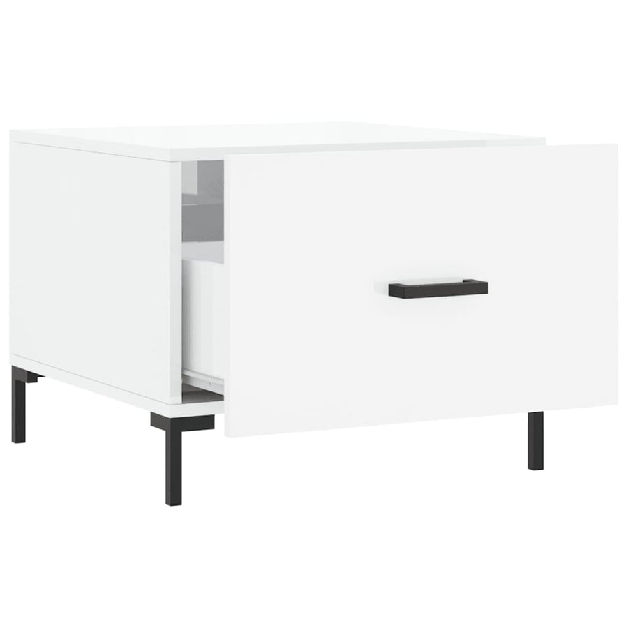 Salontafel 50X50X40 Cm Bewerkt Hout 1 Hoogglans wit