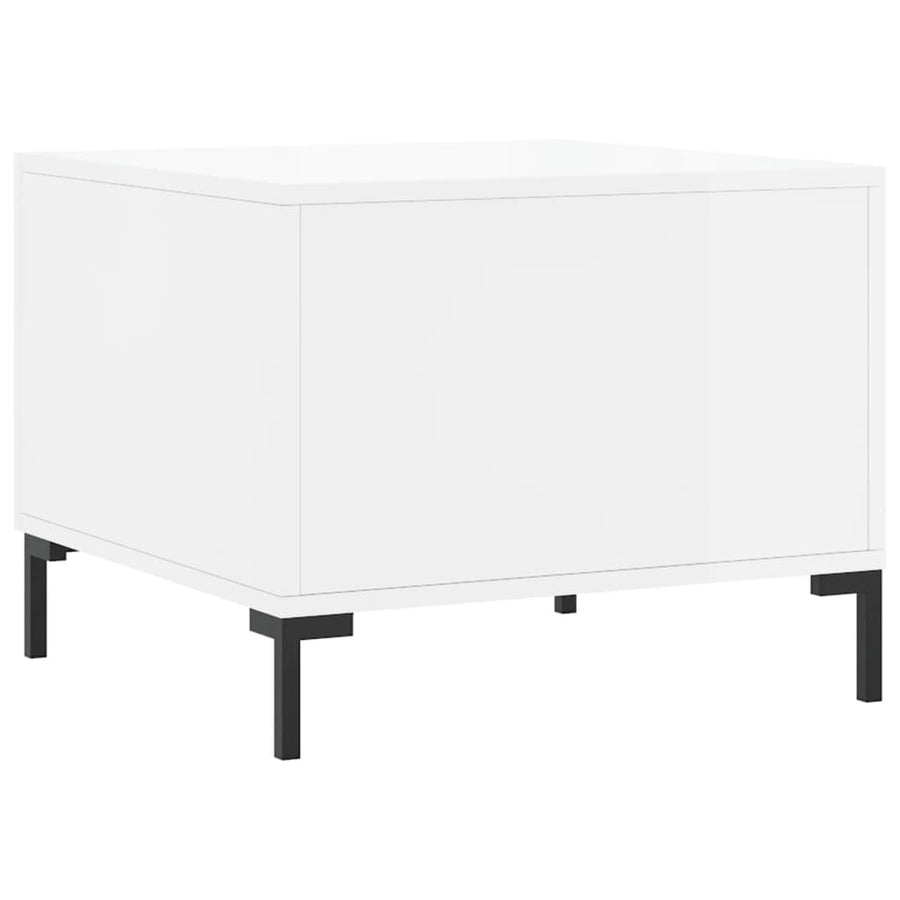 Salontafel 50X50X40 Cm Bewerkt Hout 1 Hoogglans wit