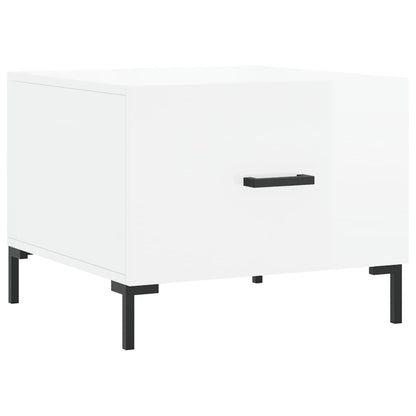 Salontafels 50X50X40 Cm Bewerkt Hout 2 Hoogglans wit