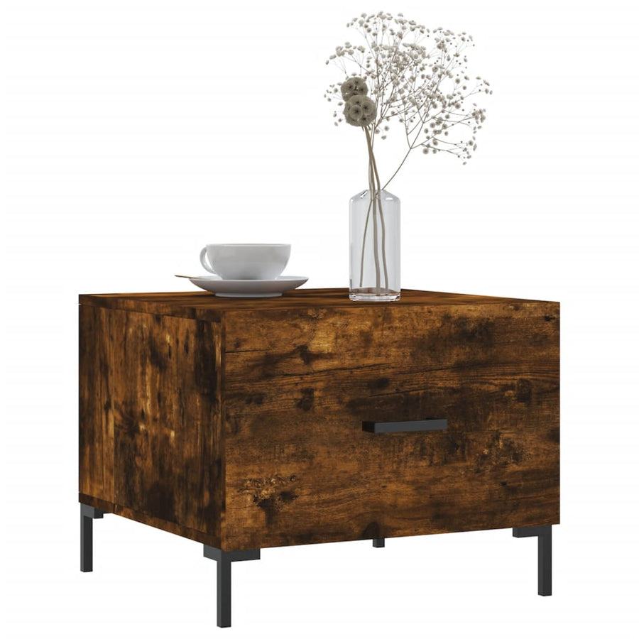 Salontafels 50X50X40 Cm Bewerkt Hout Kleurig 2 Gerookt eiken