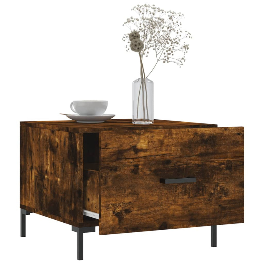 Salontafels 50X50X40 Cm Bewerkt Hout Kleurig 2 Gerookt eiken