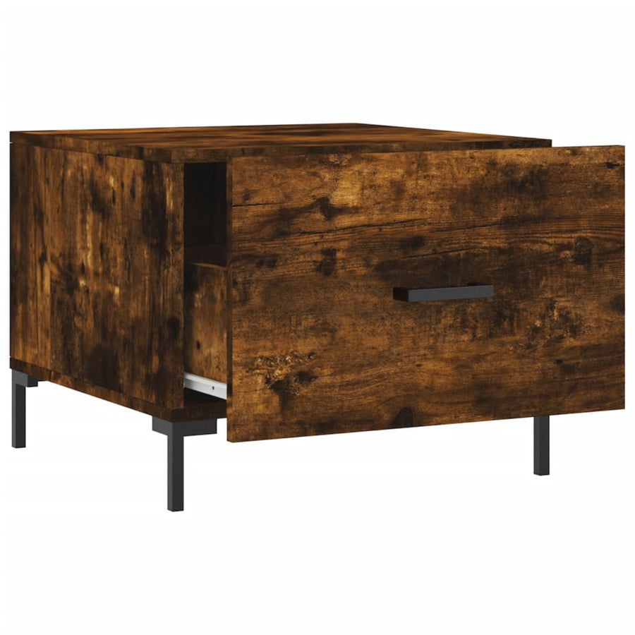 Salontafels 50X50X40 Cm Bewerkt Hout Kleurig 2 Gerookt eiken