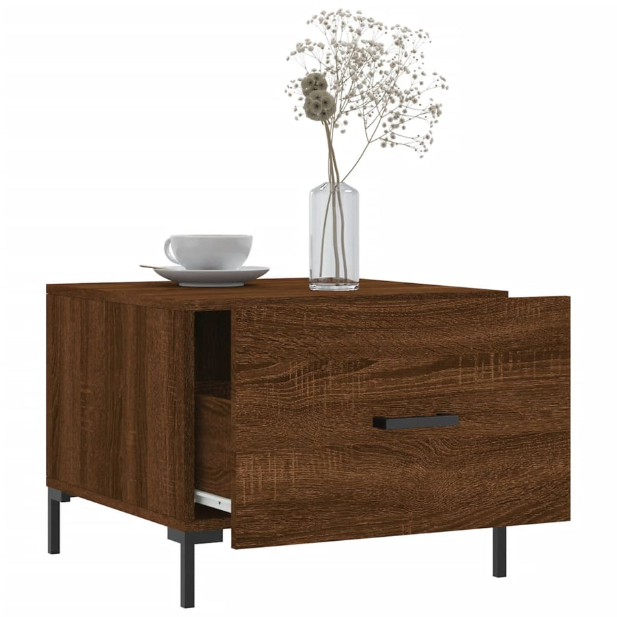 Salontafel 50X50X40 Cm Bewerkt Hout Bruin Eikenkleur 1 Bruineiken