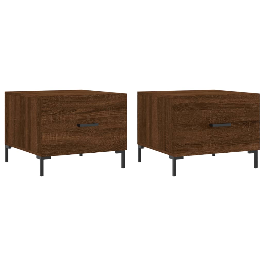 Salontafels 50X50X40 Cm Bewerkt Hout 2 bruin eikenkleur