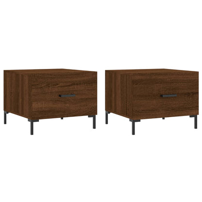 Salontafels 50X50X40 Cm Bewerkt Hout 2 bruin eikenkleur