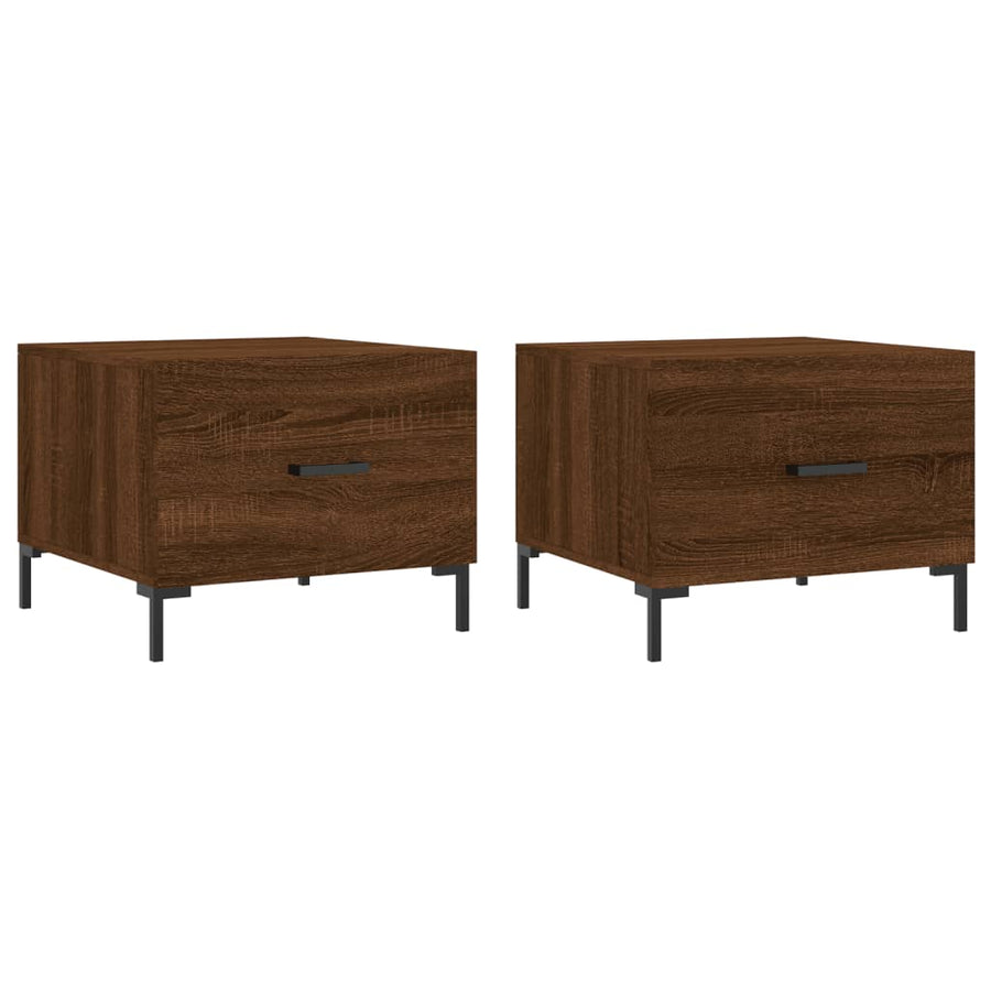 Salontafels 50X50X40 Cm Bewerkt Hout 2 bruin eikenkleur