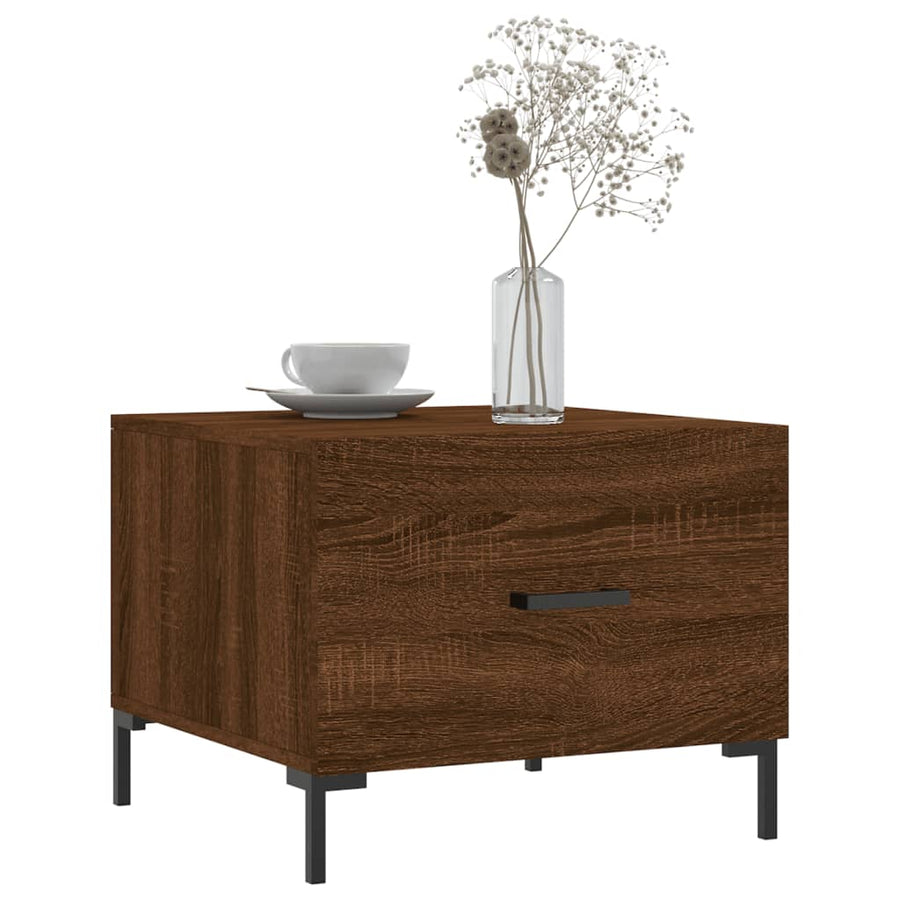 Salontafels 50X50X40 Cm Bewerkt Hout 2 bruin eikenkleur