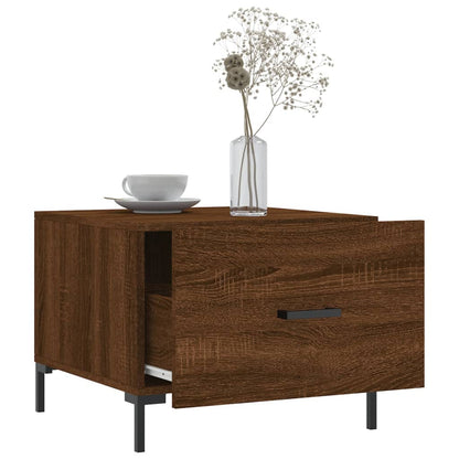 Salontafels 50X50X40 Cm Bewerkt Hout 2 bruin eikenkleur