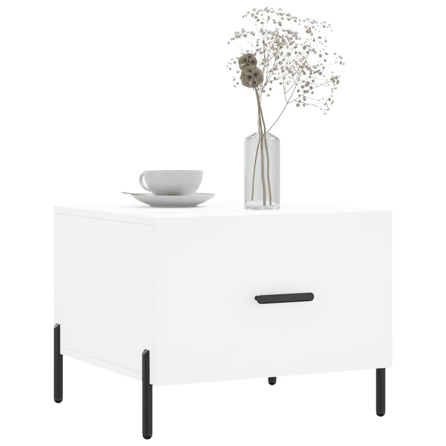 Salontafel 50X50X40 Cm Bewerkt Hout 1 Wit