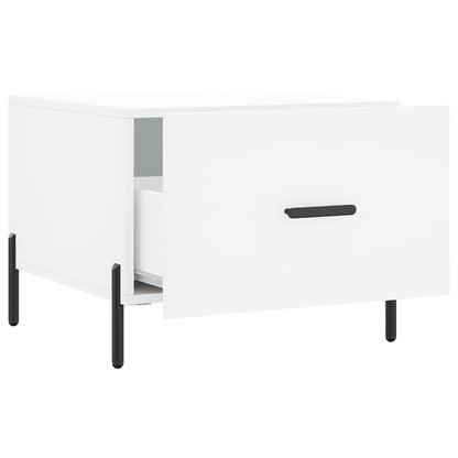 Salontafel 50X50X40 Cm Bewerkt Hout 1 Wit