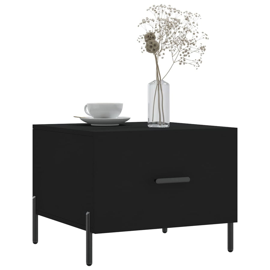 Salontafel 50X50X40 Cm Bewerkt Hout 1 Zwart