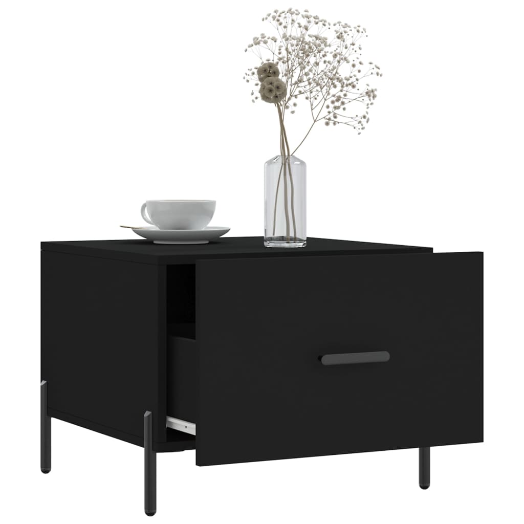 Salontafel 50X50X40 Cm Bewerkt Hout 1 Zwart
