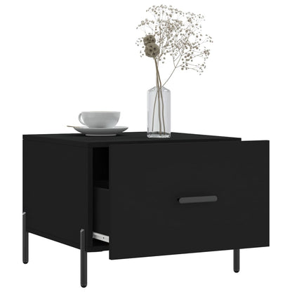 Salontafel 50X50X40 Cm Bewerkt Hout 1 Zwart